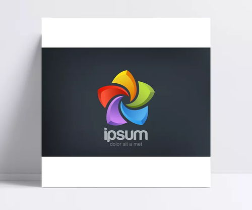 立體五彩花朵logo設計矢量素材 創意logo圖形,標志設計,商標設計,公司logo,矢量標志,矢量素材 蒲公英,王艷